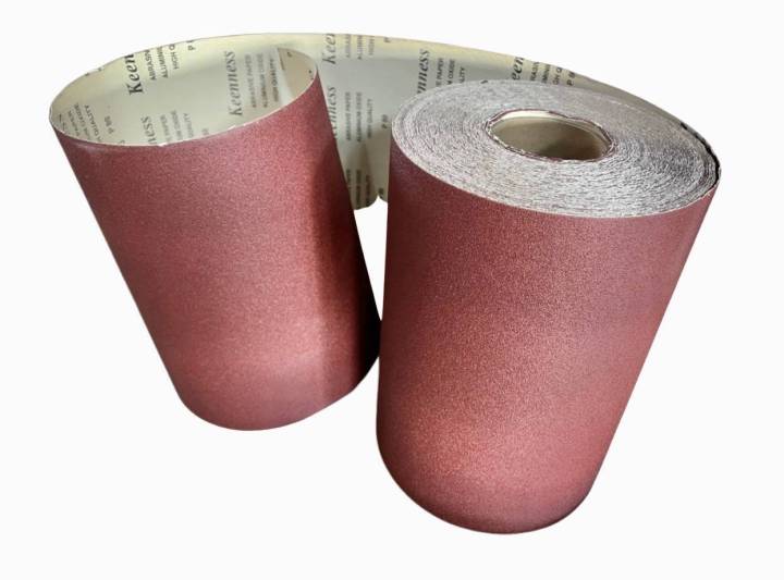 กระดาษทราย-กระดาษทรายม้วน-กว้าง-12นื้ว-ยาว-45เมตร-ราคาต่อม้วน-ตราแรด-กระดาษทรายแดง-มือฉีกกระดาษทรายม้วน-หน้าทรายสีแดง