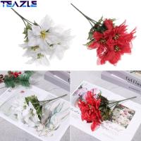 TEAZLE ของขวัญงานแต่งงานสำหรับตกแต่งบ้าน7หัวตกแต่งประดิษฐ์ดอกไม้ประดับต้นคริสต์มาสของขวัญคริสต์มาสอุปกรณ์ตกแต่งบ้าน