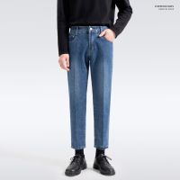 Gifts Spot Spring Jeans MenS Versatile Straight Tide Slim Feet Korean Version Of Trendy Casual Cropped Pants