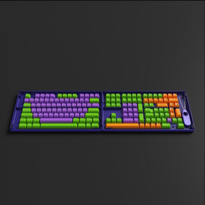 คีย์แคป-akko-pbt-eva-01-สีม่วง-เขียว-ส้ม-158-ปุ่ม-asa-profile-คีย์แคป-สำหรับ-mechanical-keyboard-keycap-by-utech