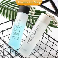 THUMBS UP  ขวดแก้วใส่น้ำดื่มพกพา Portable glass กระบอกใส่น้ำ 360 ml มีสายคล้องมือ พกพาสะดวก