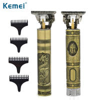 Kemei D8 T9 0mm Finish Hair Clipper T-blade Outliner Carving Machine All Metal Carbon Steel Blade Cordless Hair Trimmer Haircut