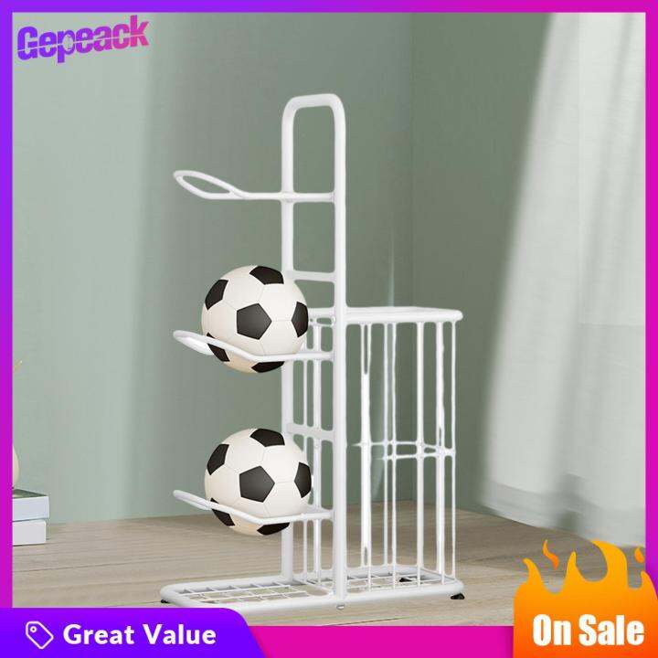 Gepeack Sports Equipment Organizer Ball Storage Shelf Vertical Indoor Ball Rack Basketball