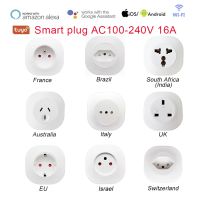 Tuya WIFI Smart Life Socket 16A UK EU AU Swit BR FR Israel Italy Plug Remote Control Smart Work For Alexa Google Assistant Electrical Circuitry  Parts