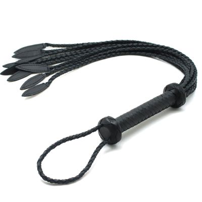 60cm Leather Handmade Whip Bondage Erotic Weaving Riding Crop Hunting Fetish Spanking Paddle Adult Flirting Sex Game Products