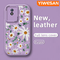 YIWESAN เคสสำหรับ VIVO Y02 Y02A Y11 2023 Y01 Y11S Y30G แฟชั่นเคสโทรศัพท์บางลายดอกไม้บางนุ่มหนังเคสป้องกันกล้องฝาปิดด้านหลังเลนส์เต็มรูปแบบเคสกันกระแทก