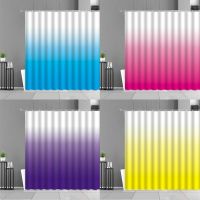 3D Digital Printing Resistant Waterproof Bathroom Shower Curtain Colour Gradient Pattern Shower Curtains Blue Pink Purple Yellow Solid Color Home Decor Waterproof Bathroom Curtain With Hook Set