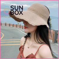 SUN BOX ฤดูร้อน กุทัณฑ์ พกพาสะดวก พับเก็บได้ หมวกกันแดด หมวกฟาง หมวกชายหาด Visors