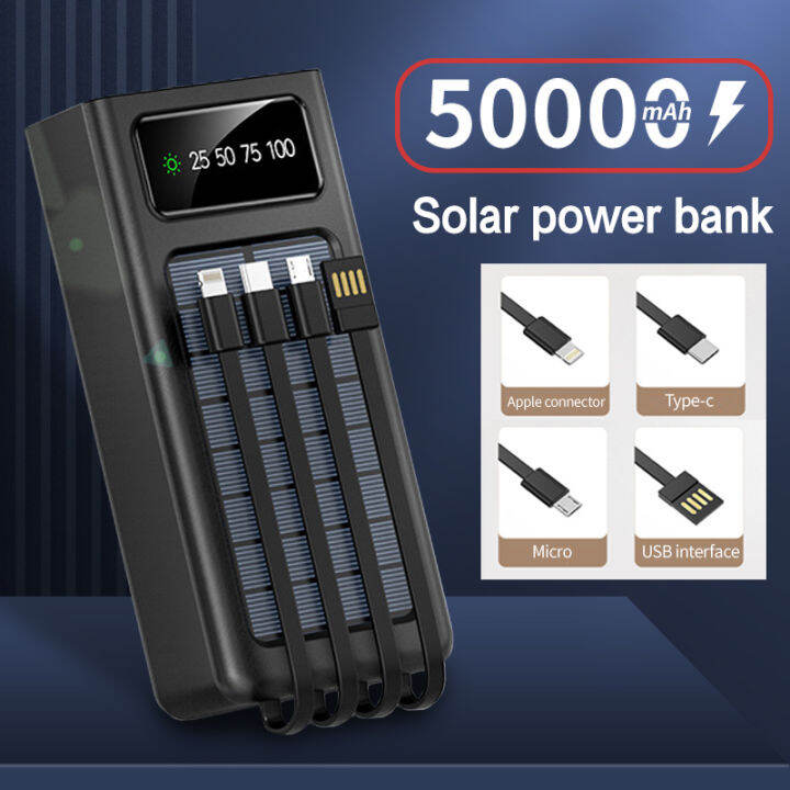 50000mAh Solar PowerBank Largecapacity Super Slim Power Bank Charging