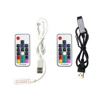 【♘COD Free Cas♘】 122cc store ตัวควบคุม Rgb Usb 5V พร้อมปุ่ม17ปุ่มสายเคเบิลสีดำสีขาวควบคุม Rf รีโมทไร้สายสำหรับ5V 5050 3528 Smd Rgb ไฟแถบไฟ Led Jq