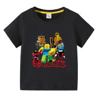 Ro-Bloxs Tshirt With Light Boys Girls เสื้อเด็กแขนสั้น Summer Lesure 100% Cotton Kid S Lesure