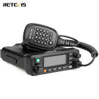 Retevis ตัวรับส่งสัญญาณเคลื่อนที่ขนาดเล็ก RT90,Dual Band 3000ช่อง DMR ดิจิตอล/อนาล็อกวิทยุรถยนต์กำลังสูง TDMA DTMF วิทยุมือถือพร้อมไมโครโฟน (สีดำ)