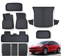 TESLA MODEL Y พรม XPE 11 ชิ้น ผ้ายางปูพื้น 3D กันลื่น น้ำไม่ซึม (พวงมาลัยขวา)