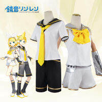 Kagamine ราศีเมถุน cos Kagamine Lian Kagamine Bell Twin Brother Twin Sister วิกผมชุดสูตร cosplay เสื้อผ้า