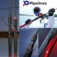 เบ็ดตกปลา คันเบ็ดตกปลา คันเบ็ด คันตีเหยือปลอม คันเบ็ดตีปลอม spinning/casting lure rod fishing rod เก็บเงินปลายทาง คันเบ็ดสีดำ 1.8m/2.1m เบ็ดตกปลา คาร์บอนไฟ คันเบ็ดเบส