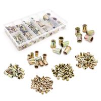 165pcs High Quality Zinc Plated Carbon Steel Rivet Nut Kit M3 M4 M5 M6 M8 M10 M12 Flat Head Rivet Nuts Set Hardware Parts