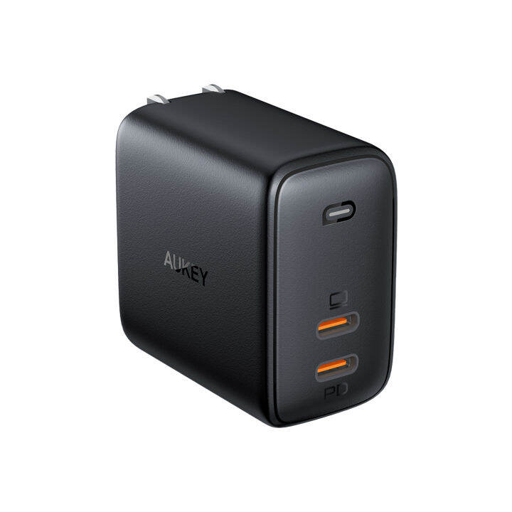 aukey-pa-b4-omnia-mix-65w-dual-pd-wall-charger-with-gan-tech-black-หัวชาร์จเร็ว