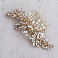 【CW】 KMVEXO Leaves Wedding Bridal Hair Combs Pearls Hairpins Prom Jewelry Accessories Pins for