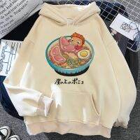 Ponyo เสื้อฮู้ดผู้หญิงน่ารัก90S เสื้อผ้าฮาราจูกุที่สวยงาม Y2k แขนยาว