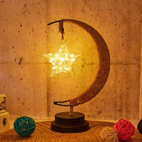 LED Table Decoration Light Sepak Takraw Moon Stars Decor Hand Made Gift Lamp Sleeping Light For Children Gift Party Room