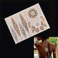 Good nice days? แทททูสติ๊กเกอร์ Gold Silver Metallic Flash Temporary Tattoos Stickers Temporary Body Art Tattoo