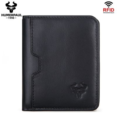 （Layor wallet） 2022ผู้ชายกระเป๋าสตางค์หนังแท้ RFID ปิดกั้นผู้ถือบัตรเครดิตกระเป๋าสตางค์บางชายแฟชั่น Carteras ออกแบบหรูหรามินิคลัทช์