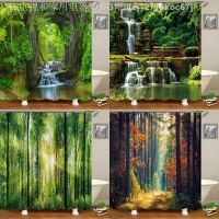 【CW】❡۞✥  Printing Shower Curtain Landscape With Hooks waterproof