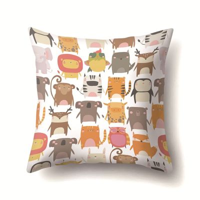Animal Style Tiger Cushion Case Zebra Giraffe Cat Rabbit Pillowcase Sofa Bed Cushions Cover Pillow Covers Room Kissenbezug