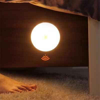 Round Night Light Wireless LED Night Lights Closet Stairs Aisle Light Induction Lamp Wall Decorative USB Chargeable Nightlight