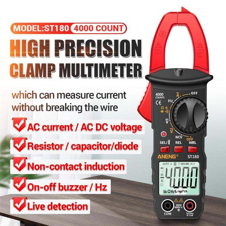 ZZOOI ANENG ST181 Digital Clamp Meter DC/AC Current 4000 Counts