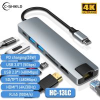 อะแดปเตอร์แท่นวางมือถือฮับ Usb Type C สำหรับสวิตช์แล็ปท็อปสตรีมเด็ค Steamdeck Usb หลากหลาย HDMI Lan RJ45ฮับ3 0