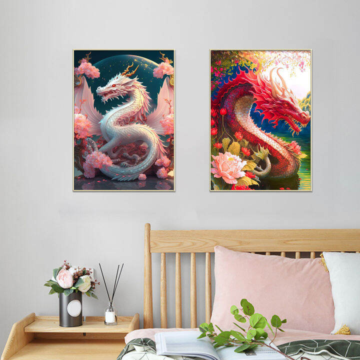 Diamond Painting Kits for Adults, 5D Colourful Dragon Diamond Art