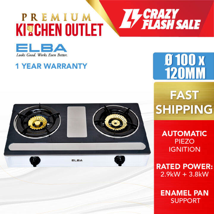 Elba 2 Burners Table Gas Stove EGSM6992(SS) Automatic Piezo Ignition
