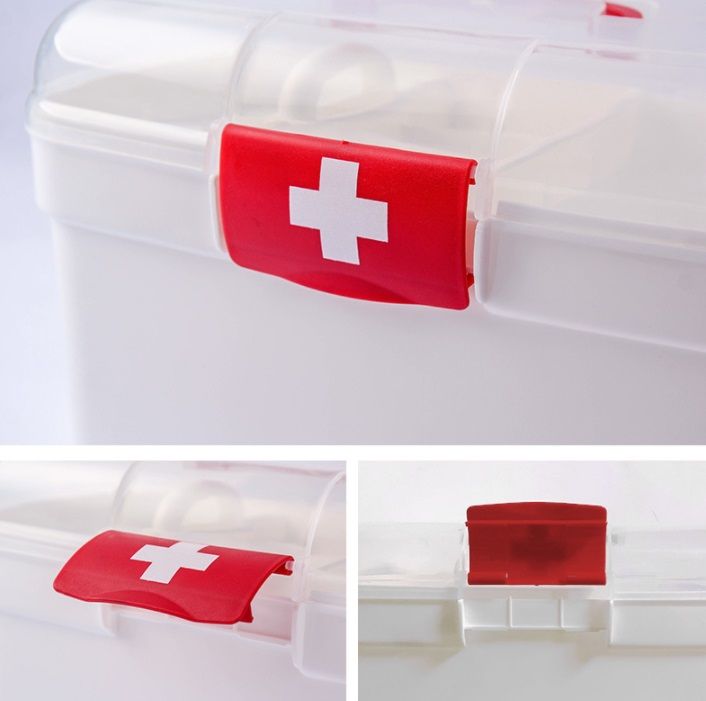 กล่องปฐมพยาบาล-กล่องยาสามัญ-เคลื่อนย้ายได้-กล่องยาพกพา-กล่องยาสามัญ-กล่องยาพกพา-กล่องยาใหญ่-กล่องยาแบบใหญ่-ขนาด-21x13x14-cm-สีขาว