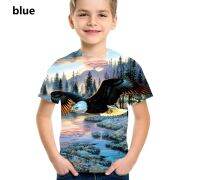 Summer New 3D Printing The 3 d eagle T-shirt Kids Clothes Boys and Girls Game Quick-drying breathable T-shirt Personality Casual Fashion Cool Round Neck Short-sleeved Childrens Shirt xs-2xl