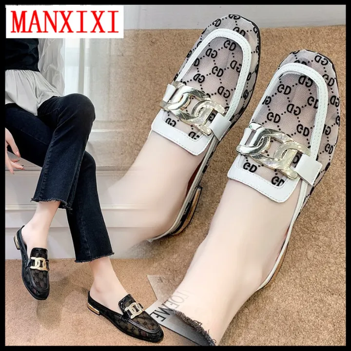 MANXIXI Fashion Loafers Beautiful Translucent Mesh Flat Mules Sandals For  Women (Size 35-40) | Lazada Singapore