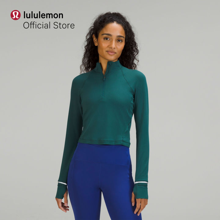 lululemon Women's It's Rulu Run Cropped Half Zip - Ribbed