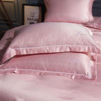 MUJI High-end washed silk pillowcase 48cmx74cm one pair solid color pure cotton high-end thickened pillowcase high-end cotton