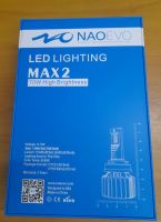 LED NAOEVO MAX2หลอดไฟหน้ารถยนต์  กำลังไฟ 70W สว่าง 16800 ลูเมน แสง 6500K สว่าง 400% รับประกัน 2 ปี ขั้ว HB3