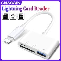 CNAGAIN 3 In 1อะแดปเตอร์ OTG หญิง USB สำหรับ Iphone./Android,Lightning/Type C อะแดปเตอร์กล้องถ่ายภาพ USB สำหรับ SD/บัตร TF เครื่องอ่านการ์ดความจำอะแดปเตอร์3.0 USB แบบพกพาเครื่องอ่านดิสก์ U