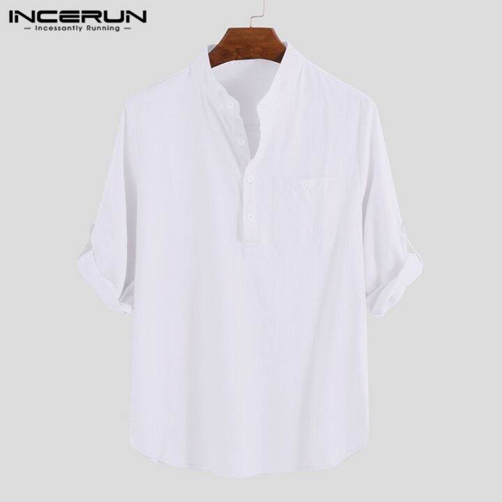 under-incerun-เสื้อเชิ้ตผ้าฝ้าย-เสื้อลำลองสำหรับผู้ชาย