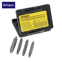 Drillpro อุปกรณ์กำจัดดอกสว่านอุปกรณ์ถอนสกรูสองด้าน4ชิ้นสลักเกลียวชำรุดคุณภาพเครื่องมืองานไม้