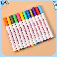 SIXUL 12-สี ปากกาอะคริลิค กันน้ำกันน้ำได้ ถาวรถาวรถาวร ปากกามาร์กเกอร์ คุณภาพสูงมาก การอบแห้งอย่างรวดเร็ว ปากกาทาสี โรงเรียนในโรงเรียน