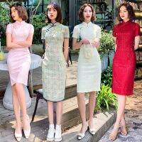 【CW】 FZSLCYIYI Women Chinese Dress Multicolor Lace Handmade Buttons Qipao Cheongsam Size 3XL Vestido China Autumn Clothing Qipao