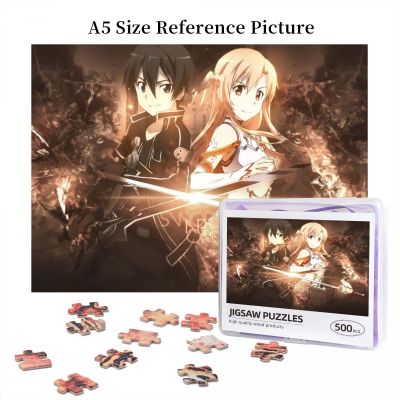 Sword Art Online Asuna Yuuki, Kirito Wooden Jigsaw Puzzle 500 Pieces Educational Toy Painting Art Decor Decompression toys 500pcs