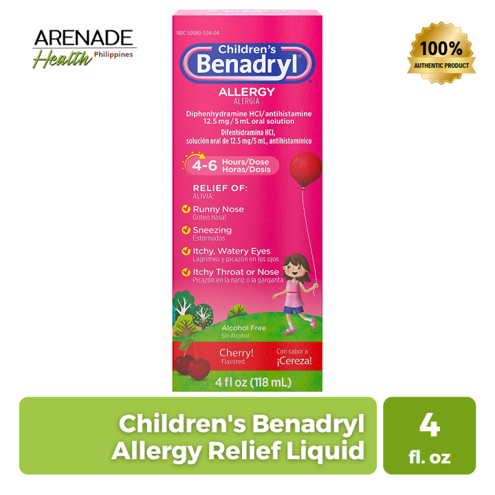 Children's Benadryl Allergy Relief Liquid, Cherry Flavor Lazada PH