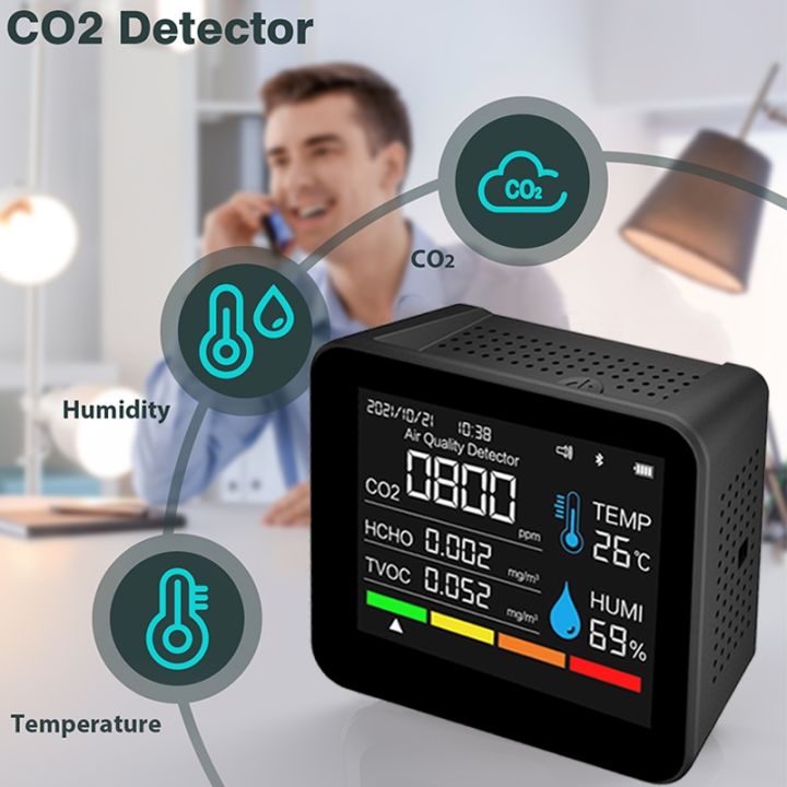 shuaiyi-9-in-1-bt-air-quality-monitor-co2-meter-carbon-dioxide-detector-time-date-tvoc-hcho-pm2-5-pm1-0-pm10-temperature-humidity-tester