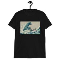 เสื้อยืดเสื้อเชิ้ตลาย Great Godzilla Off Kanagawa แฟชั่นสตรี  2FTR