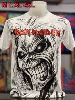 เสื้้อยืดคอกลมงานป้าย เสื้อวง IRON Maiden สกรีนลายหน้าหลังเนื้อผ้าคอตตอน ไซร์ยุโรป1ตัว