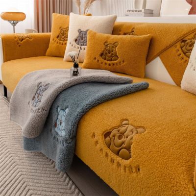 【jw】☌ↂ☜  Cobertor de almofada sofá cashmere cordeiro quente antiderrapante capa pelúcia tapete lavável cobertor decoração do à prova dágua